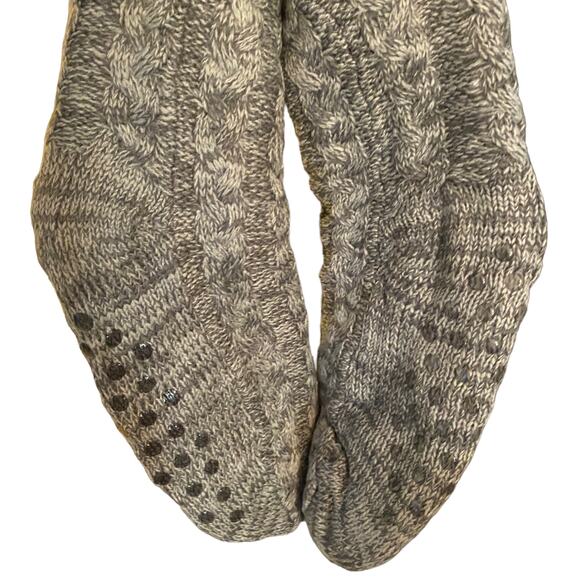 Sherpa Gray Knit Sherpa Non Slip Socks One Size - Picture 2 of 2
